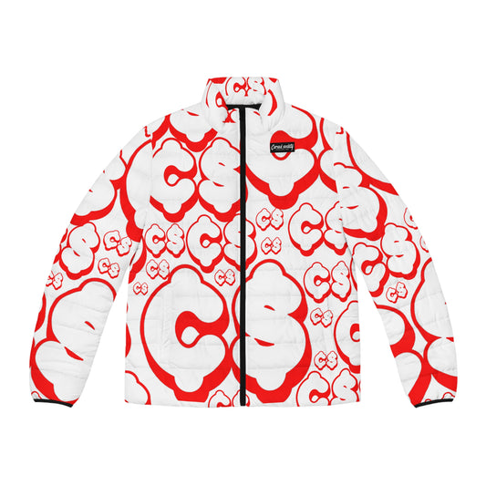 Currency Puffer Jacket (WHITE / Red)