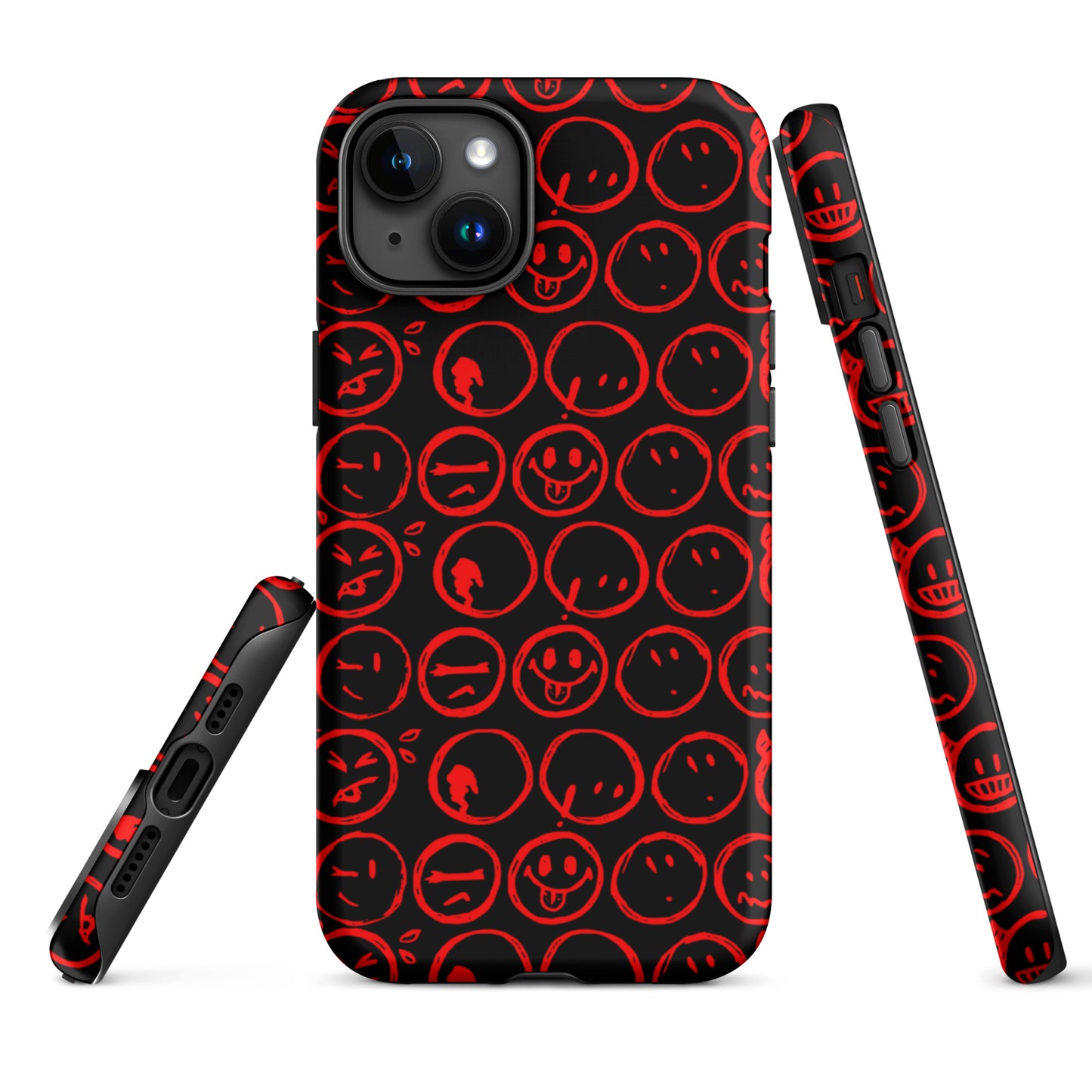 Cur-Moji (BLK/RED) Tough iPhone case