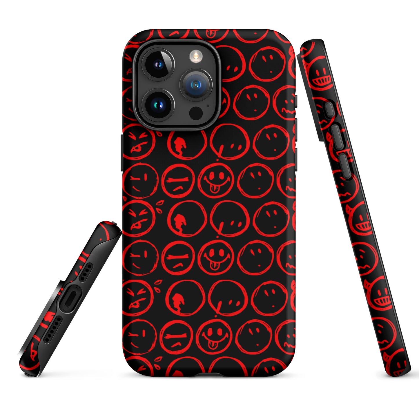 Cur-Moji (BLK/RED) Tough iPhone case