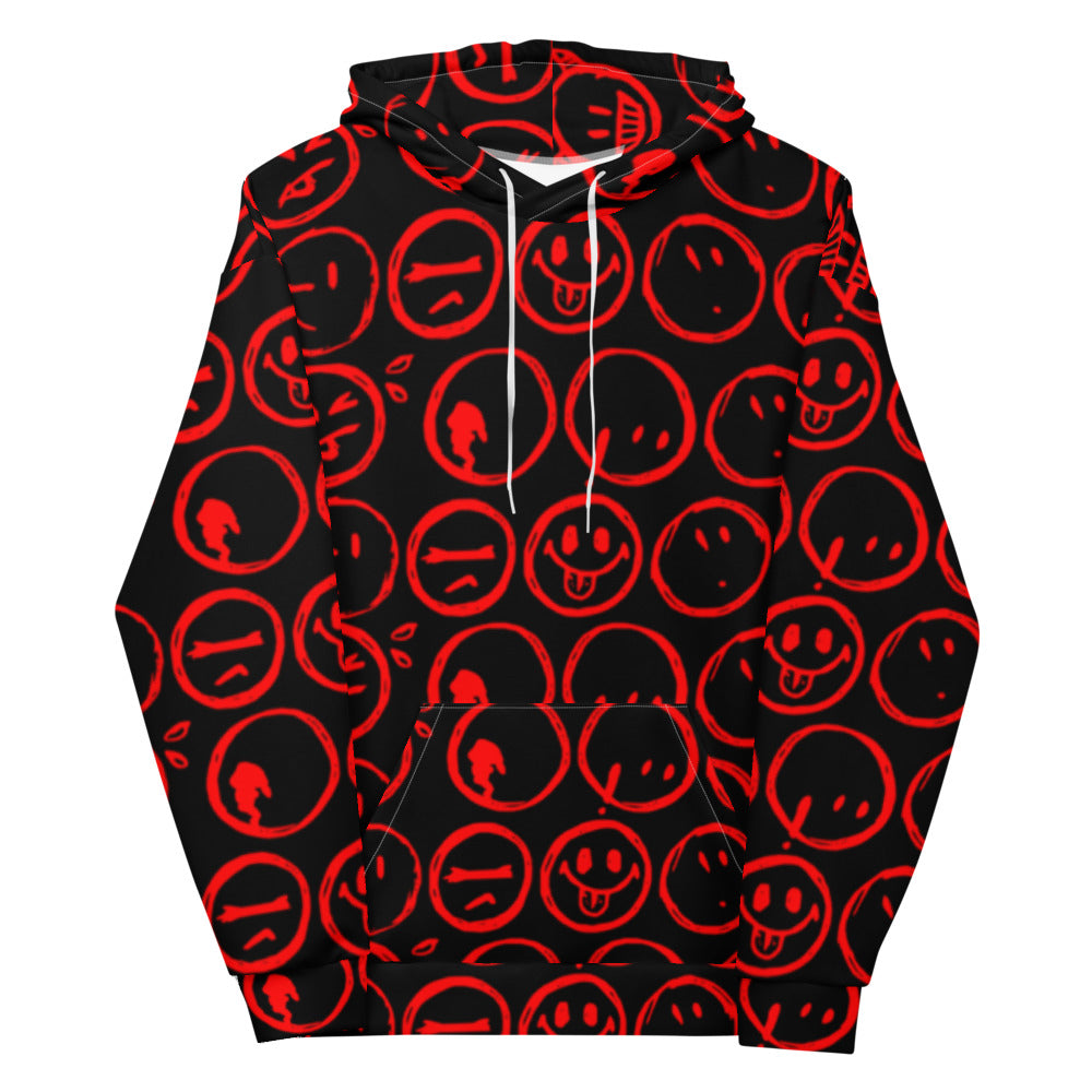 Cur-Moji BLK/RED Unisex Hoodie