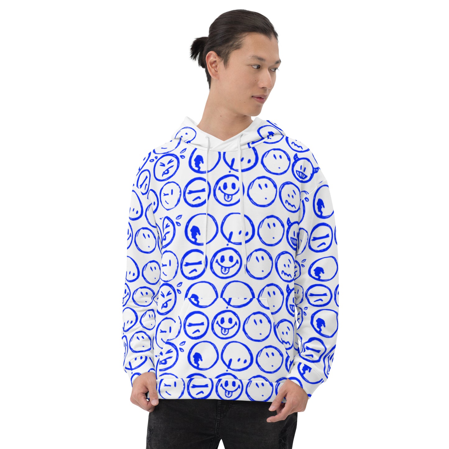 Cur-Moji ( Royal blue/White) Unisex Hoodie