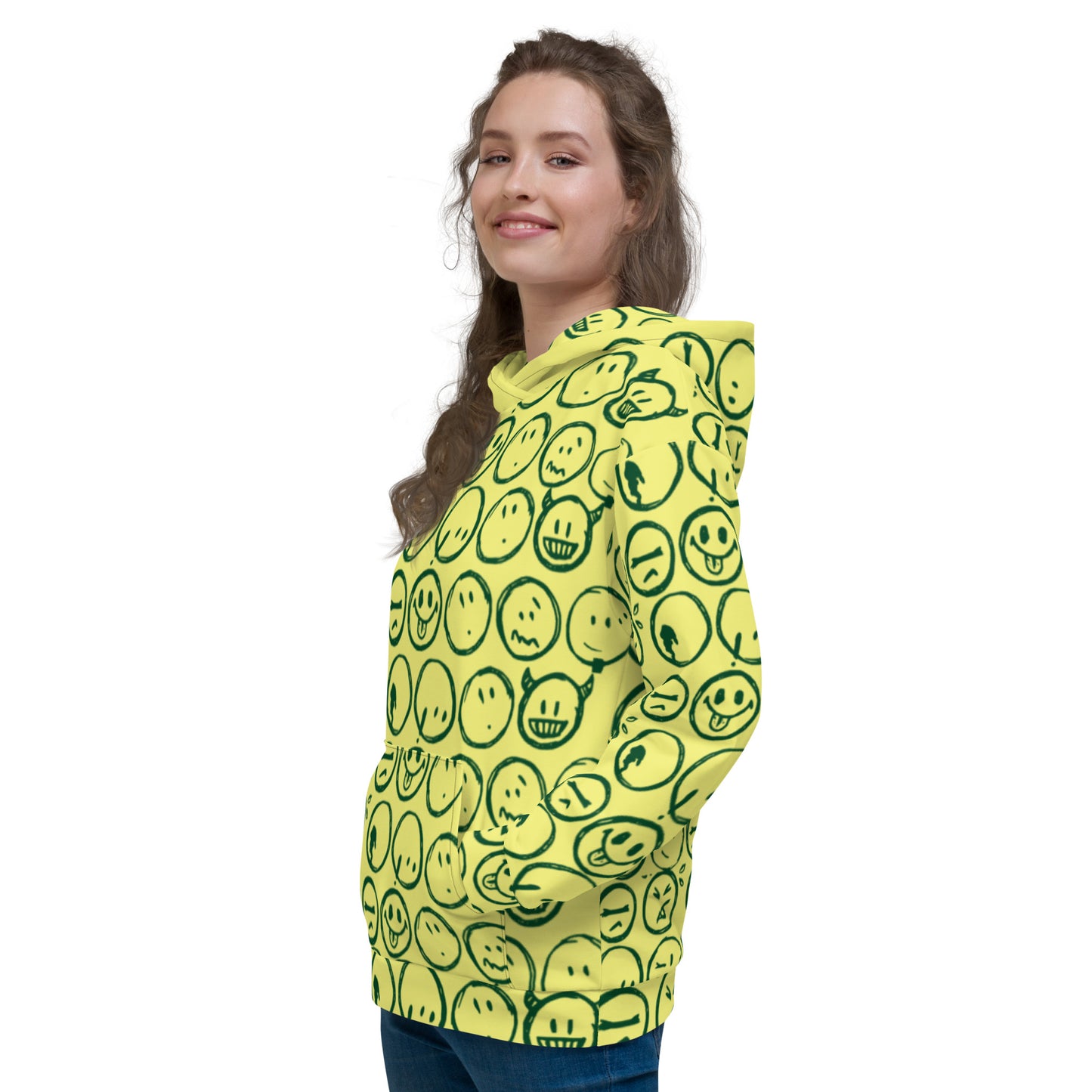 Cur-moji (Forest Green / Yellow ) Unisex Hoodie