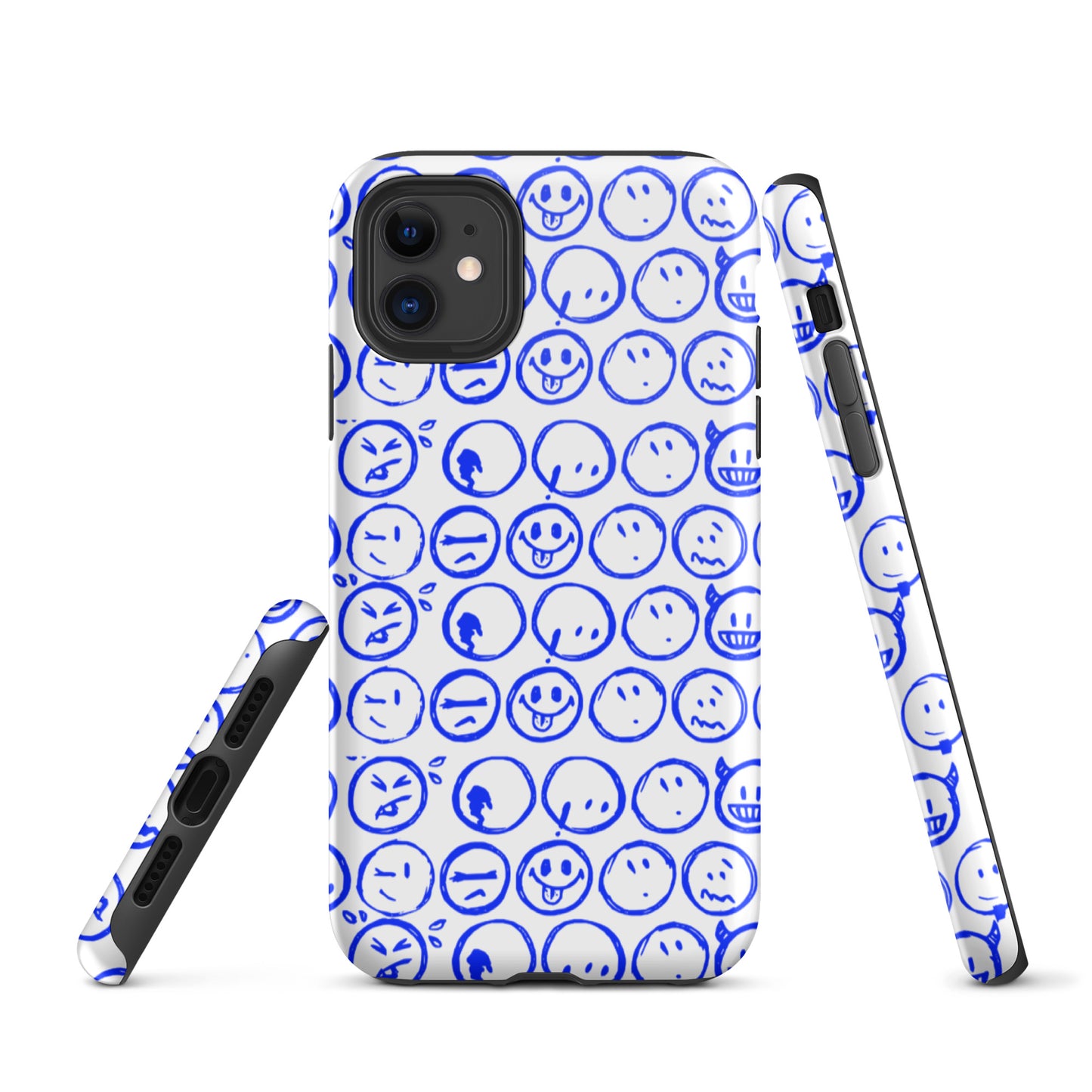 Cur-Moji ( ROYAL BLUE / WHITE) Tough iPhone case