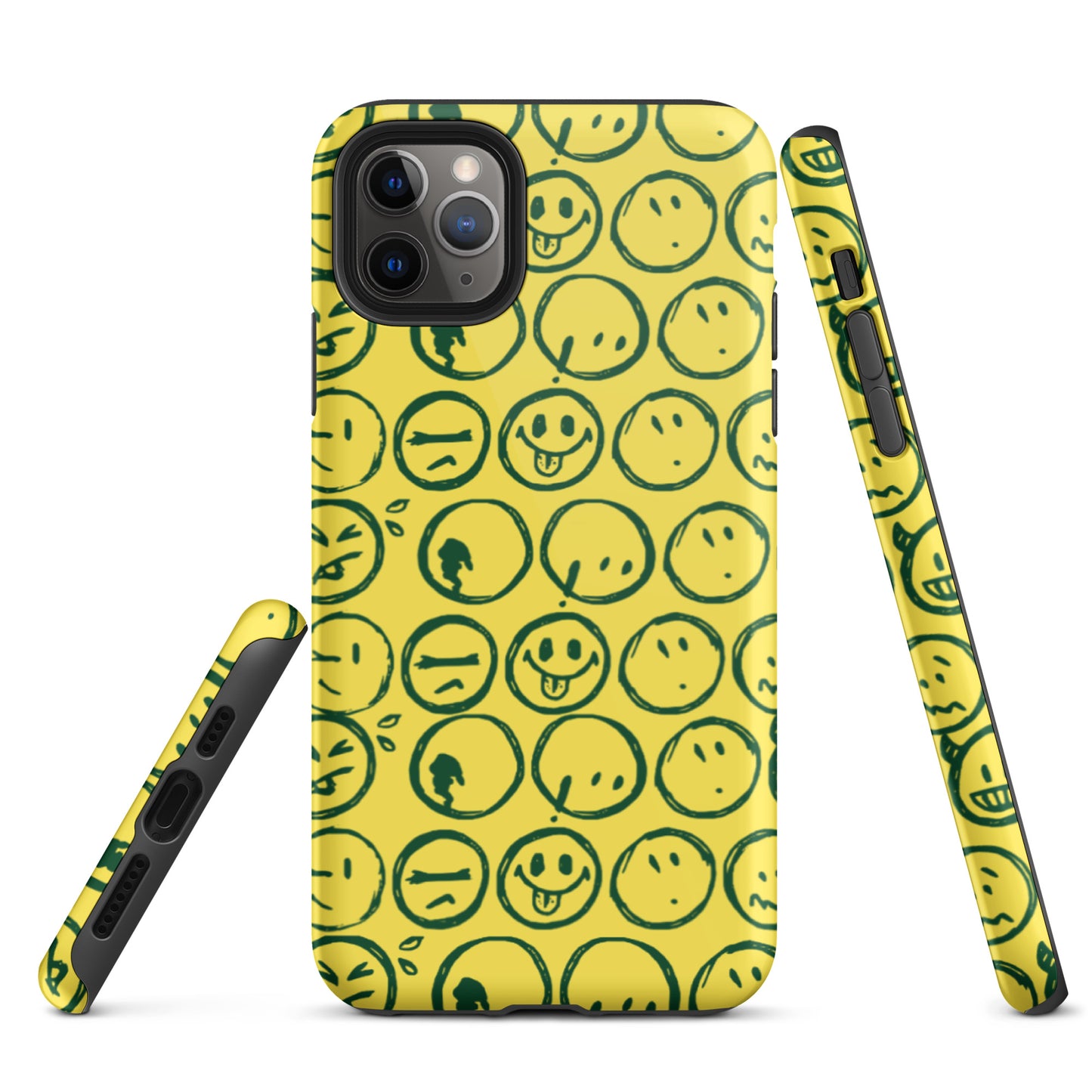 Cur-Moji (FOREST GREEN / Yellow ) Tough iPhone case