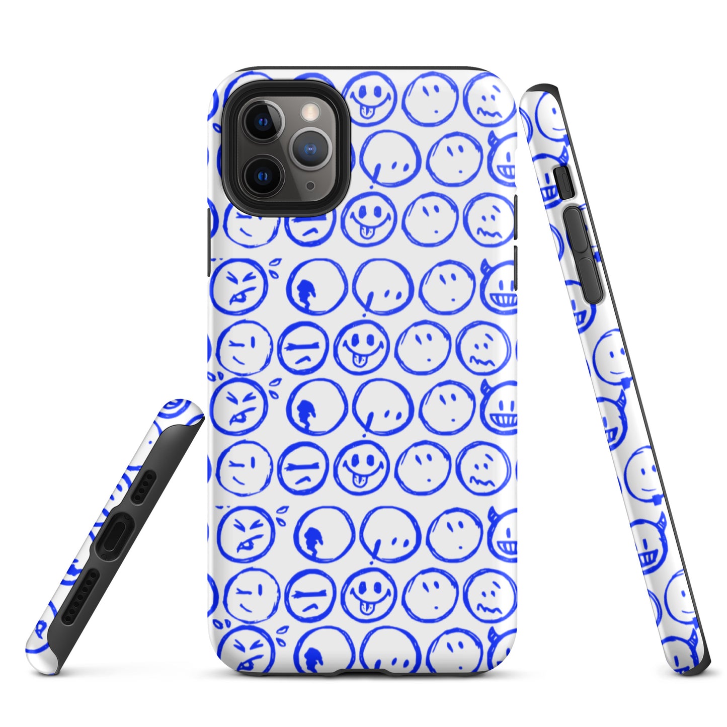 Cur-Moji ( ROYAL BLUE / WHITE) Tough iPhone case