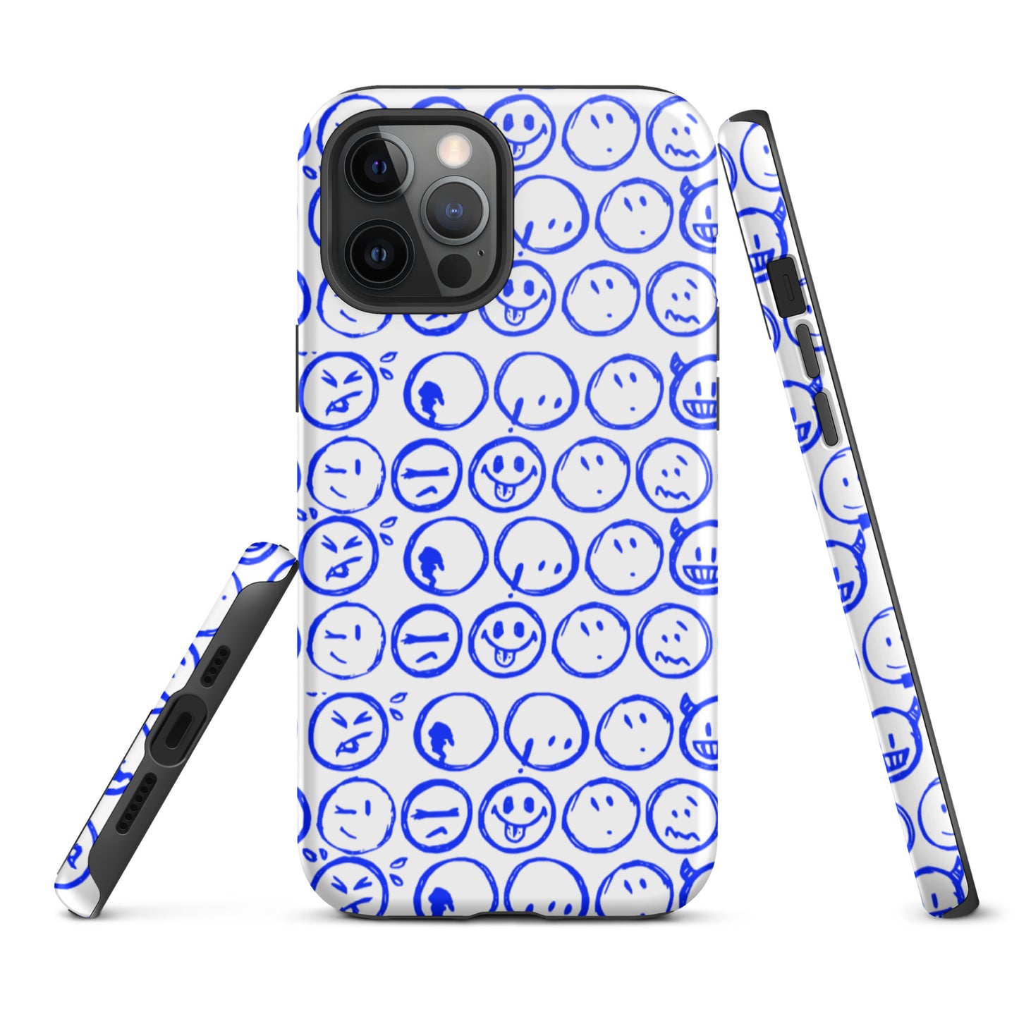 Cur-Moji ( ROYAL BLUE / WHITE) Tough iPhone case