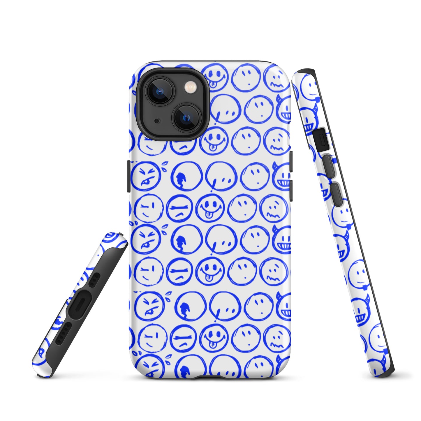 Cur-Moji ( ROYAL BLUE / WHITE) Tough iPhone case