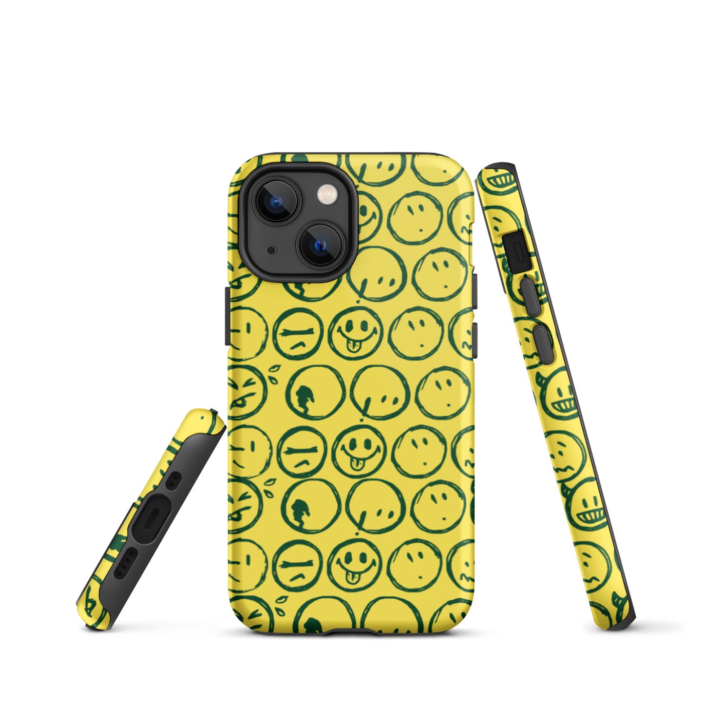 Cur-Moji (FOREST GREEN / Yellow ) Tough iPhone case