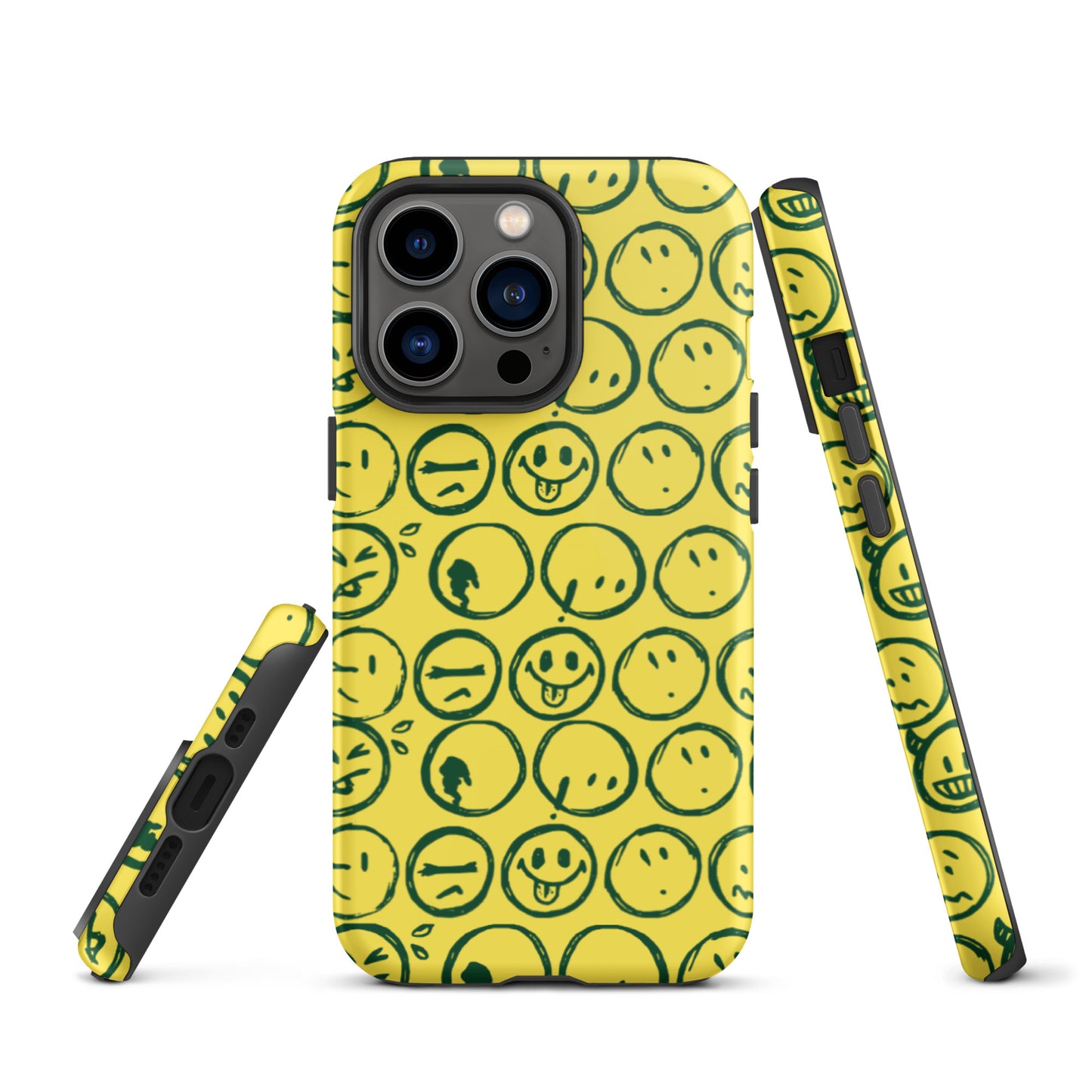 Cur-Moji (FOREST GREEN / Yellow ) Tough iPhone case