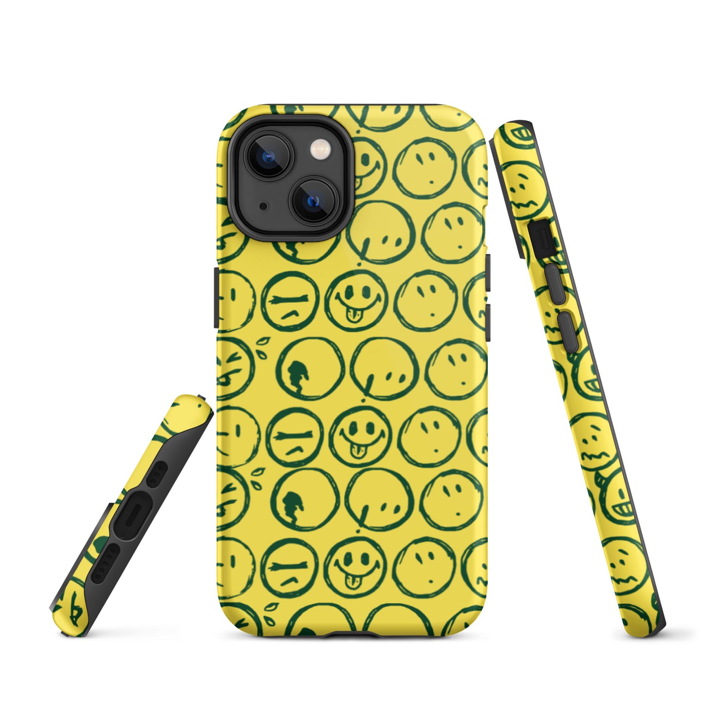 Cur-Moji (FOREST GREEN / Yellow ) Tough iPhone case