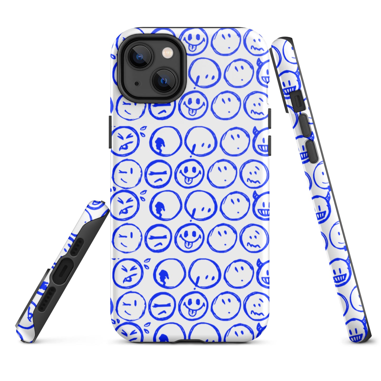 Cur-Moji ( ROYAL BLUE / WHITE) Tough iPhone case