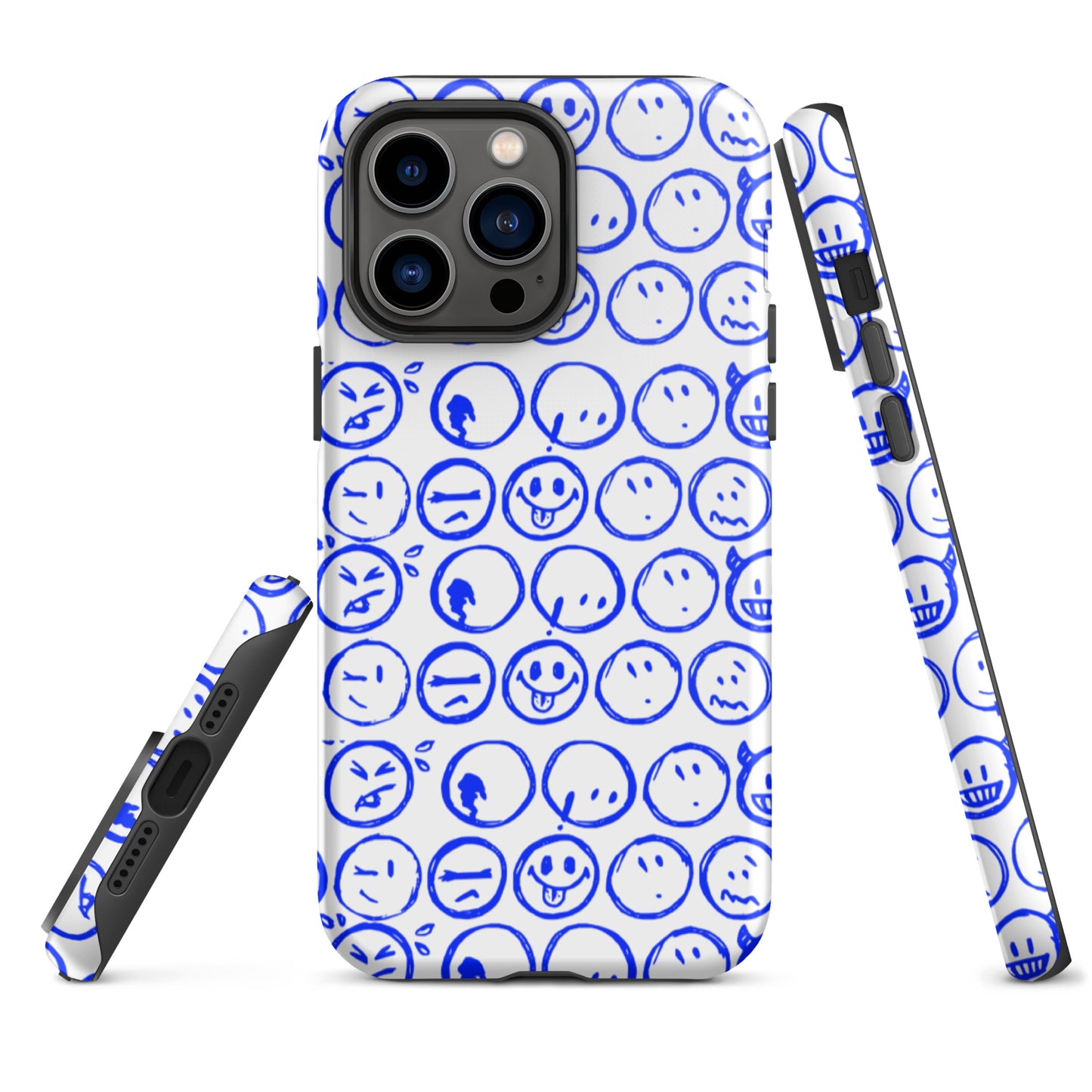 Cur-Moji ( ROYAL BLUE / WHITE) Tough iPhone case