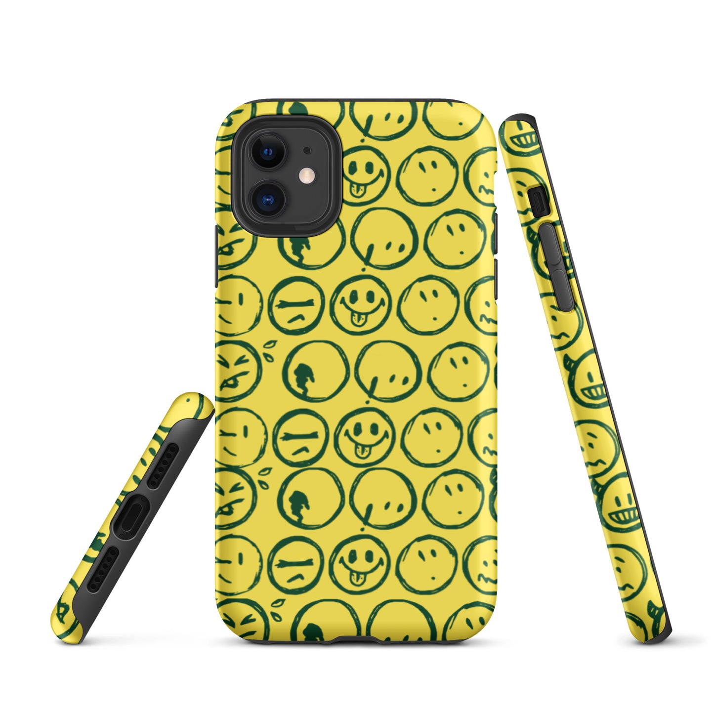 Cur-Moji (FOREST GREEN / Yellow ) Tough iPhone case