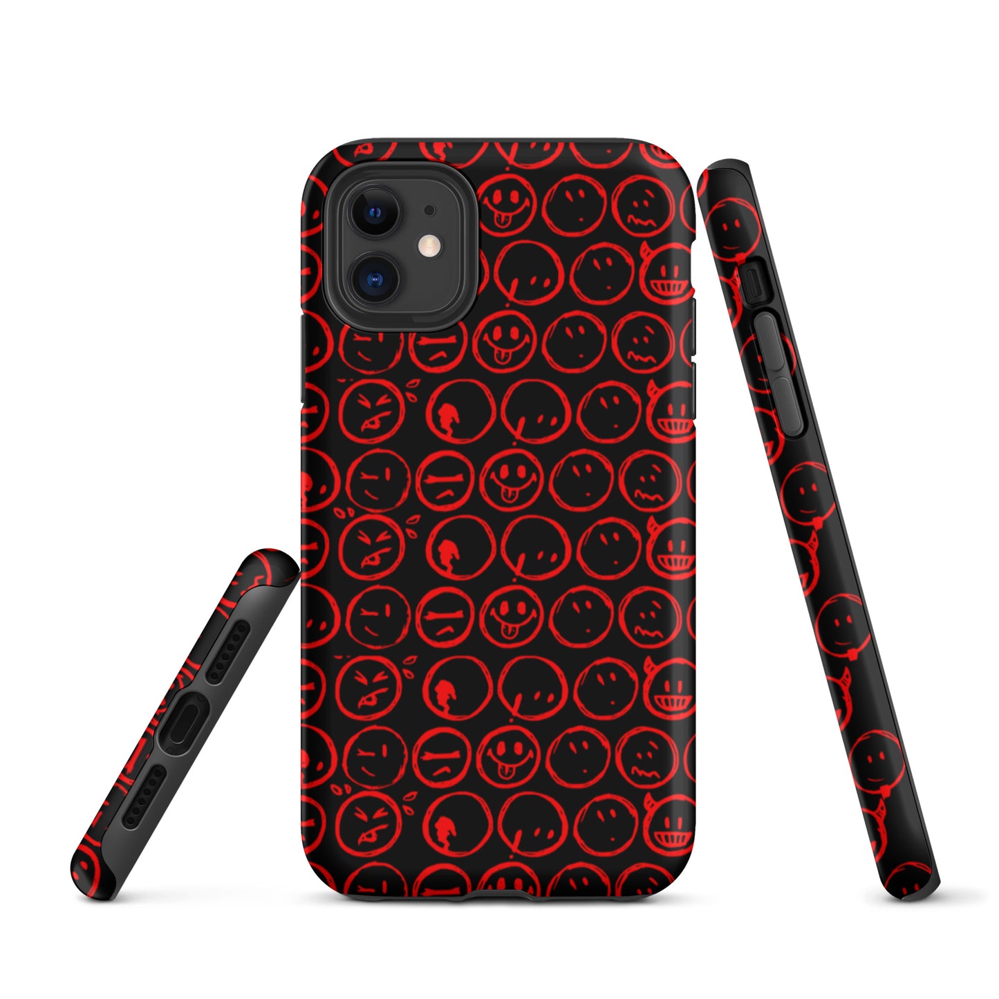 Cur-Moji (BLK/RED) Tough iPhone case