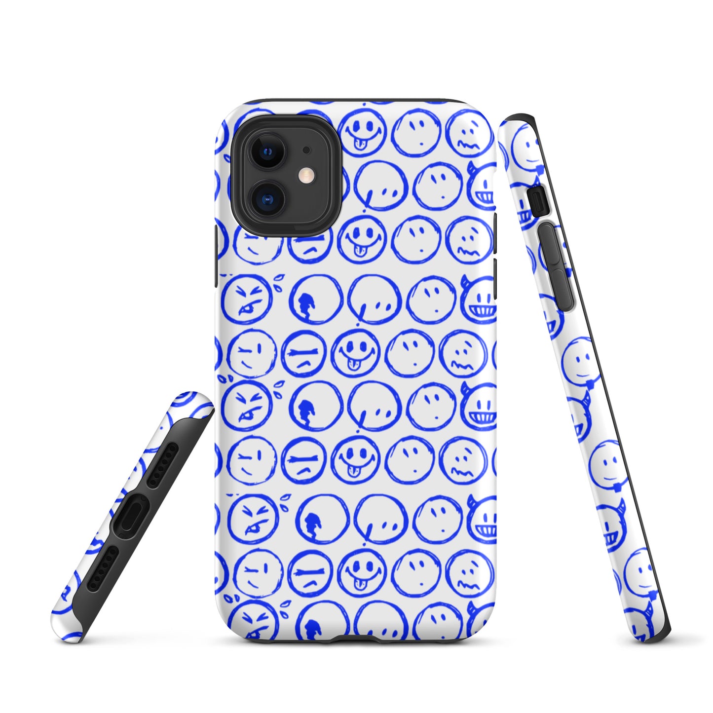 Cur-Moji ( ROYAL BLUE / WHITE) Tough iPhone case