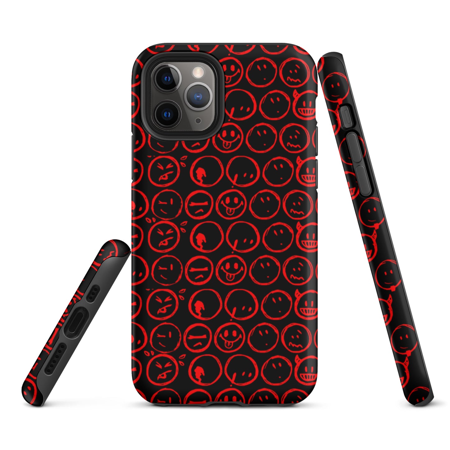 Cur-Moji (BLK/RED) Tough iPhone case