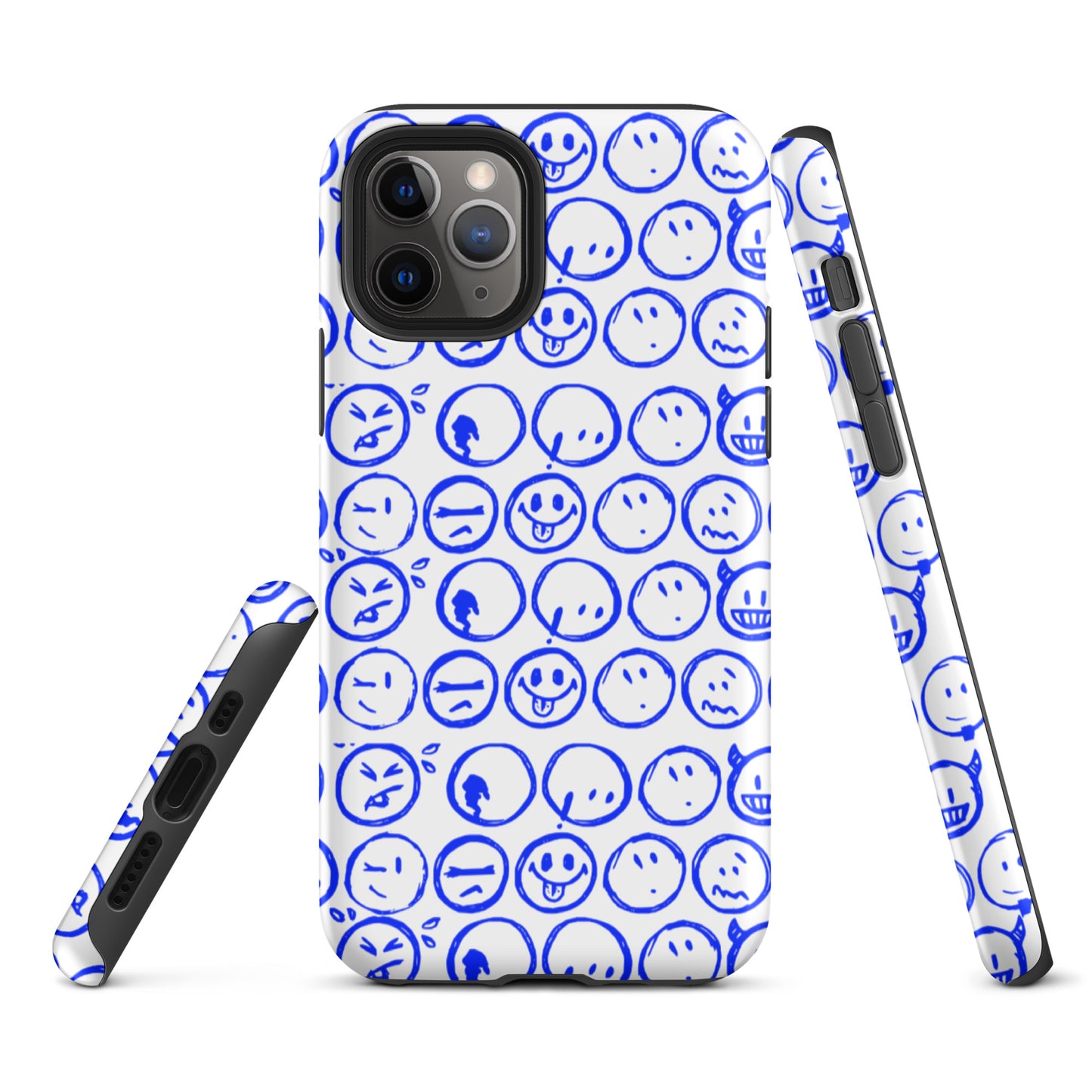 Cur-Moji ( ROYAL BLUE / WHITE) Tough iPhone case