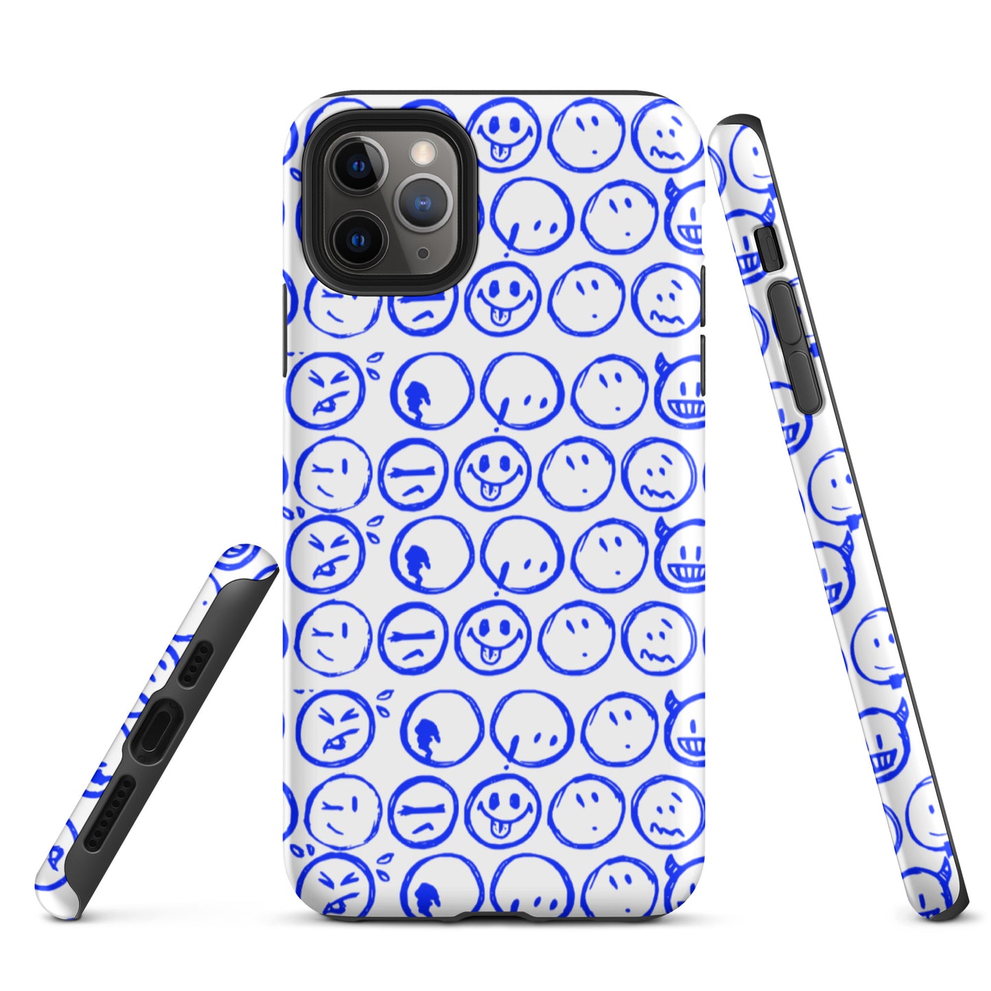 Cur-Moji ( ROYAL BLUE / WHITE) Tough iPhone case