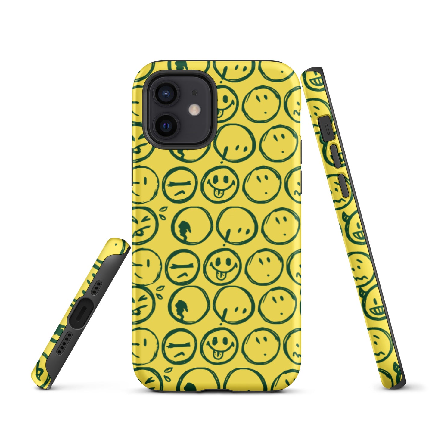 Cur-Moji (FOREST GREEN / Yellow ) Tough iPhone case