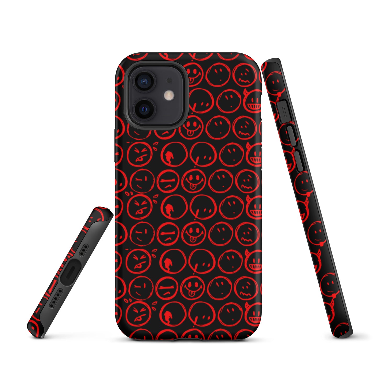 Cur-Moji (BLK/RED) Tough iPhone case