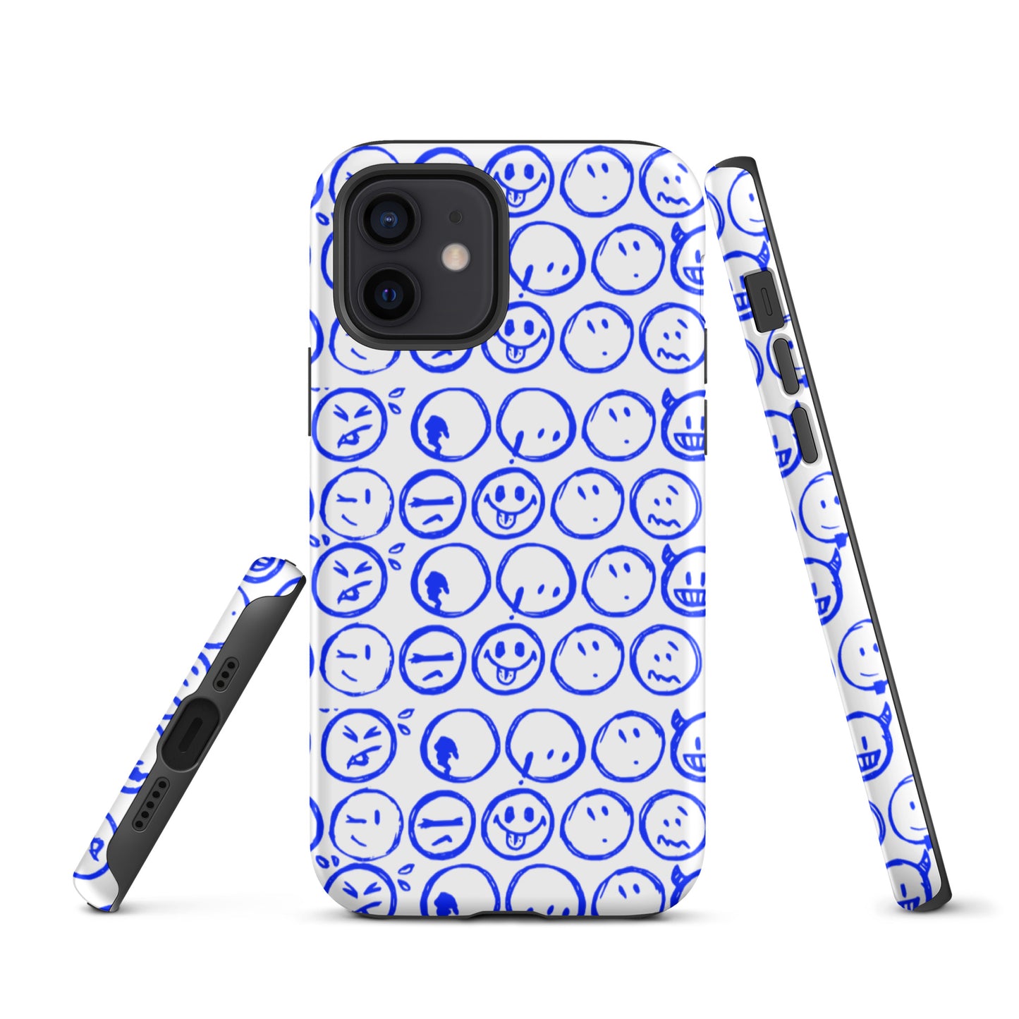 Cur-Moji ( ROYAL BLUE / WHITE) Tough iPhone case