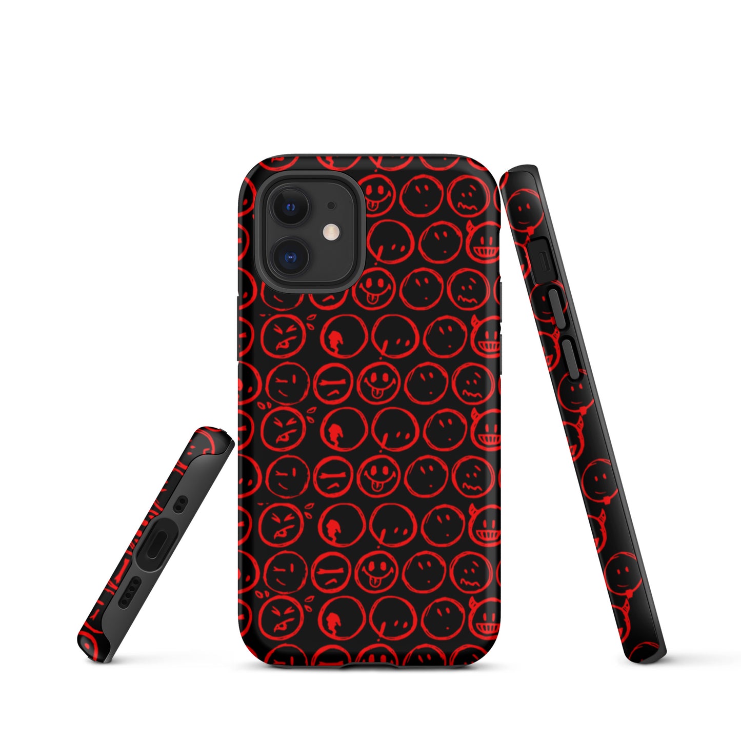 Cur-Moji (BLK/RED) Tough iPhone case