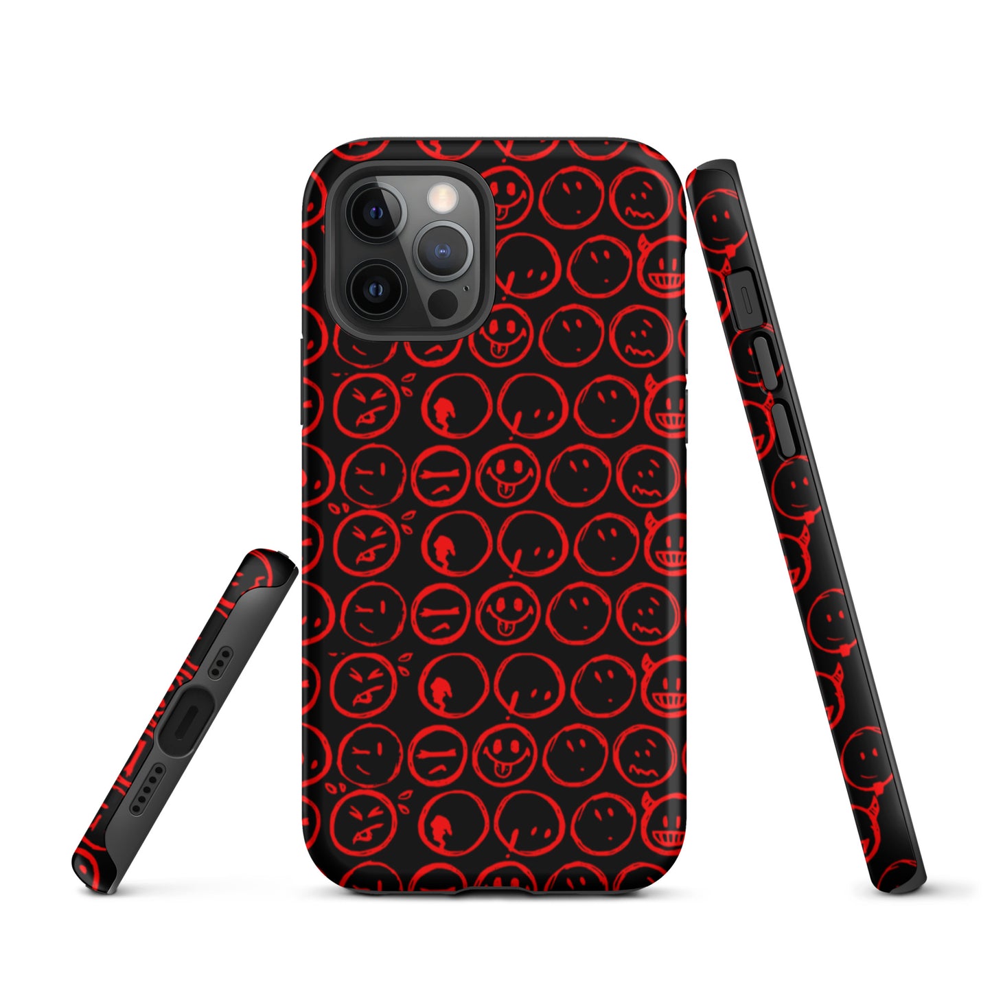 Cur-Moji (BLK/RED) Tough iPhone case