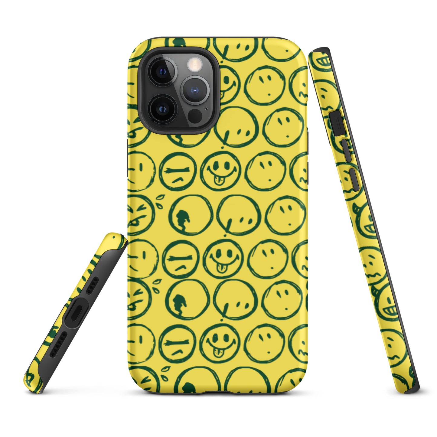 Cur-Moji (FOREST GREEN / Yellow ) Tough iPhone case