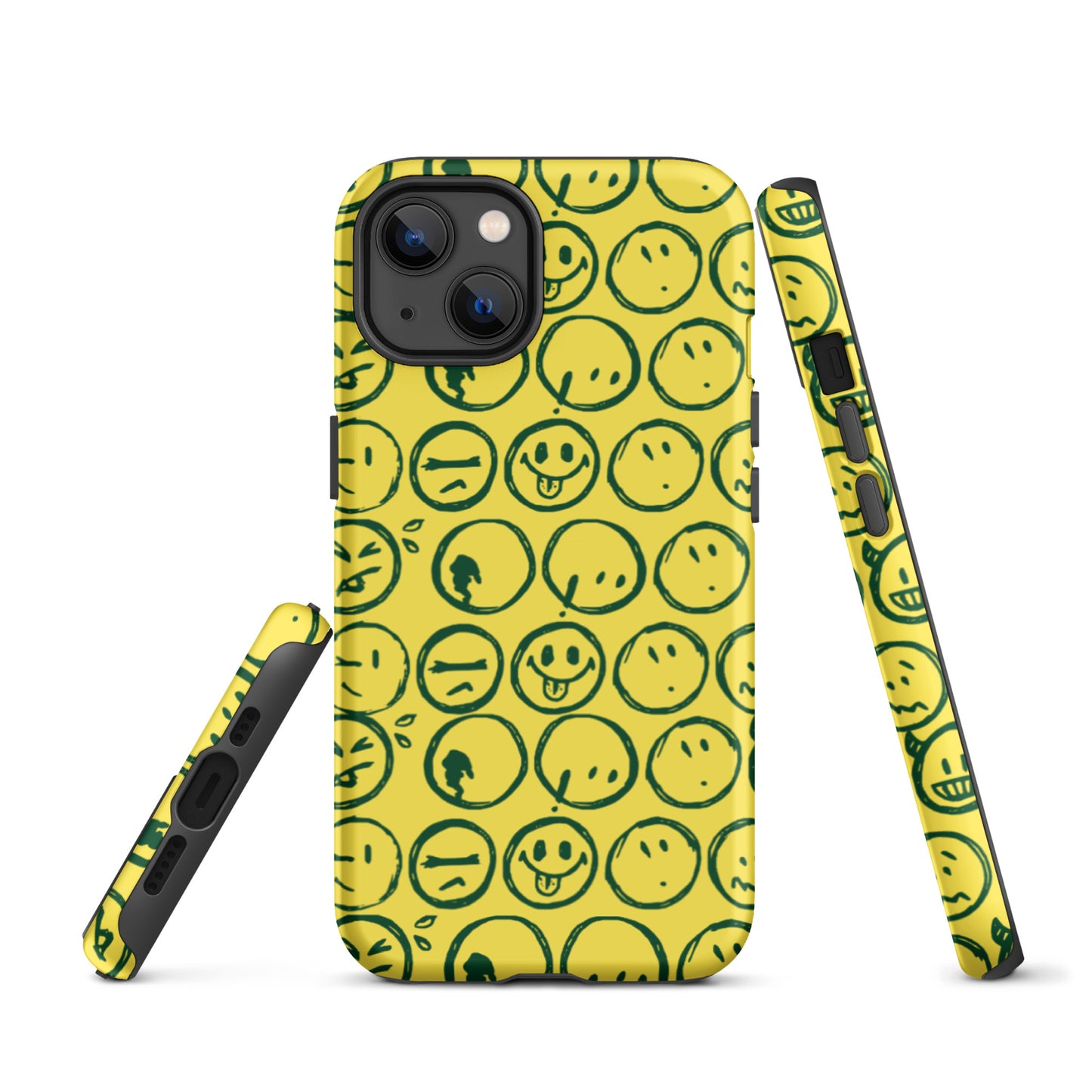 Cur-Moji (FOREST GREEN / Yellow ) Tough iPhone case