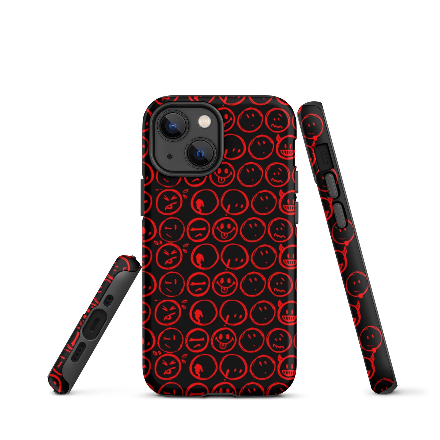 Cur-Moji (BLK/RED) Tough iPhone case