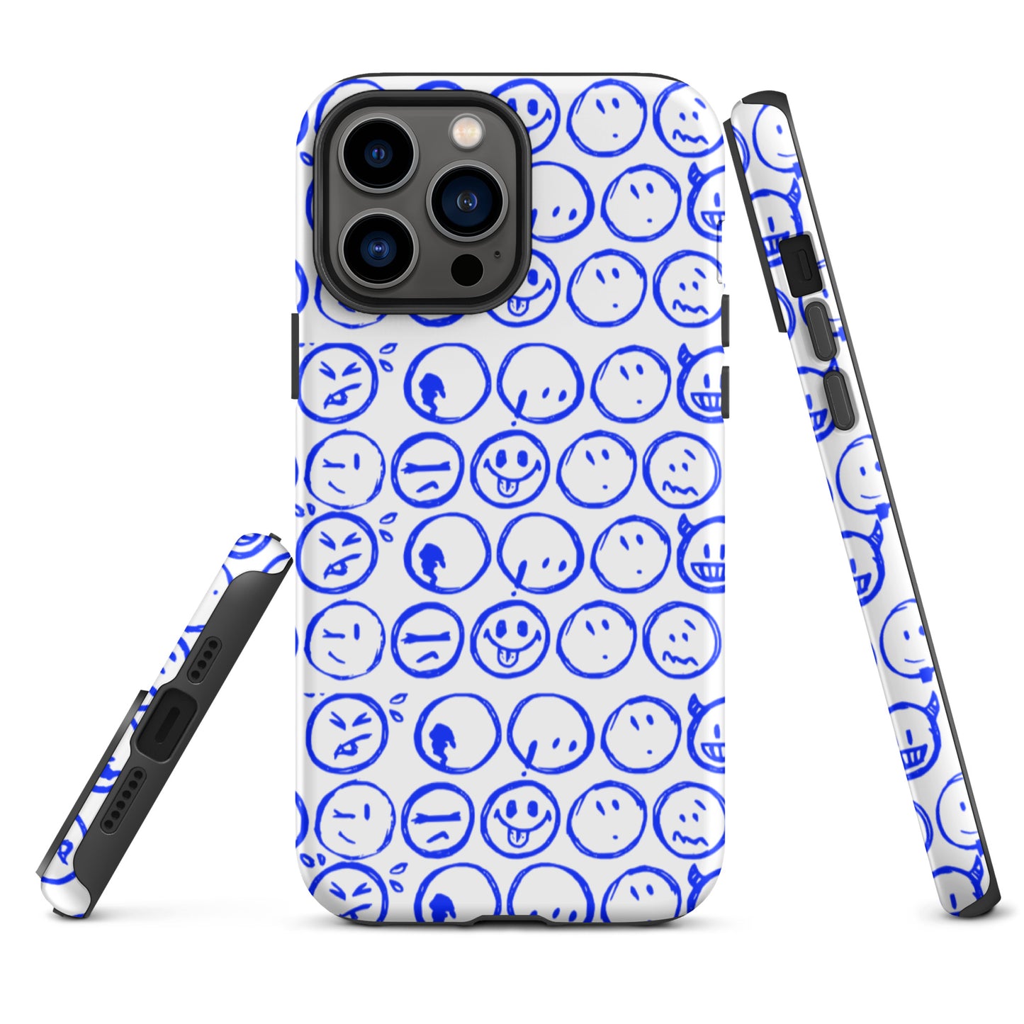 Cur-Moji ( ROYAL BLUE / WHITE) Tough iPhone case