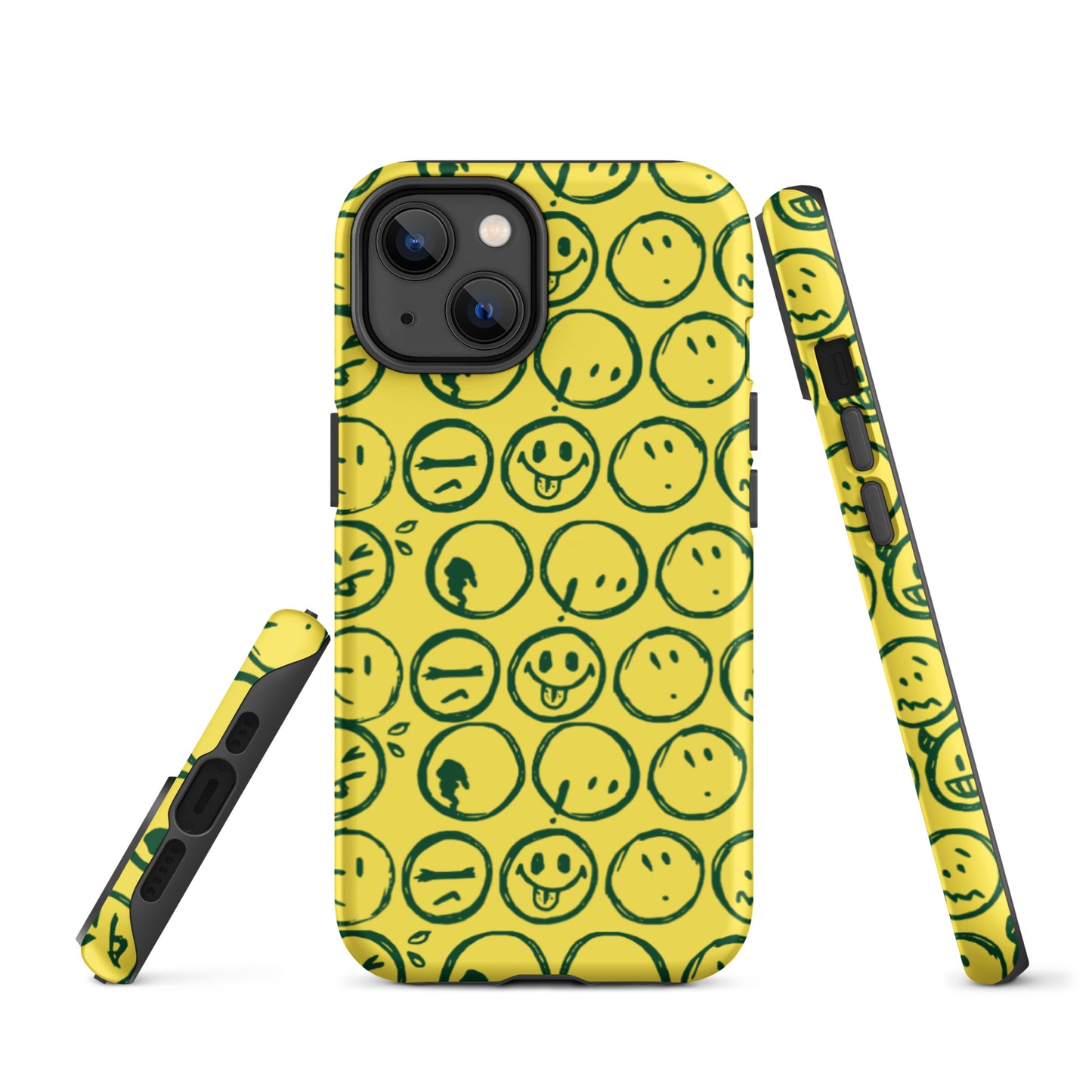 Cur-Moji (FOREST GREEN / Yellow ) Tough iPhone case