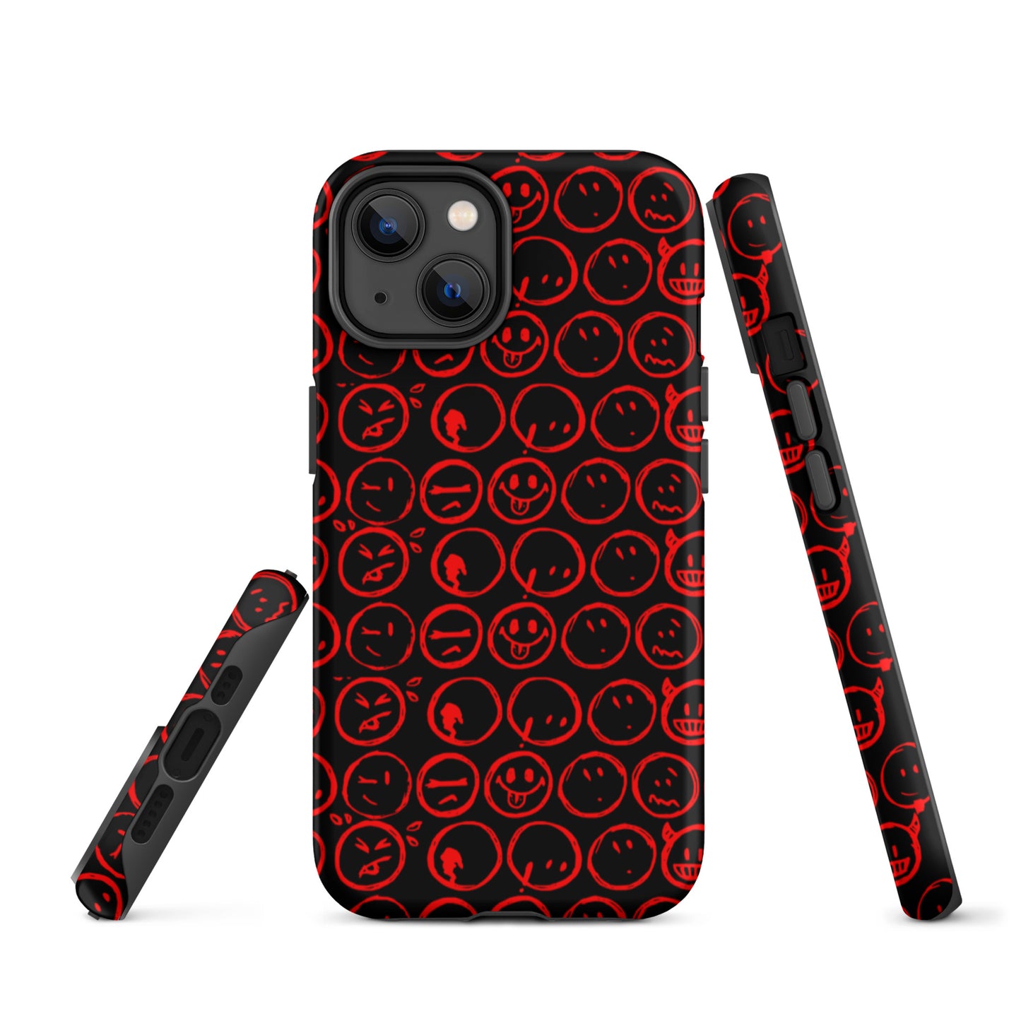 Cur-Moji (BLK/RED) Tough iPhone case