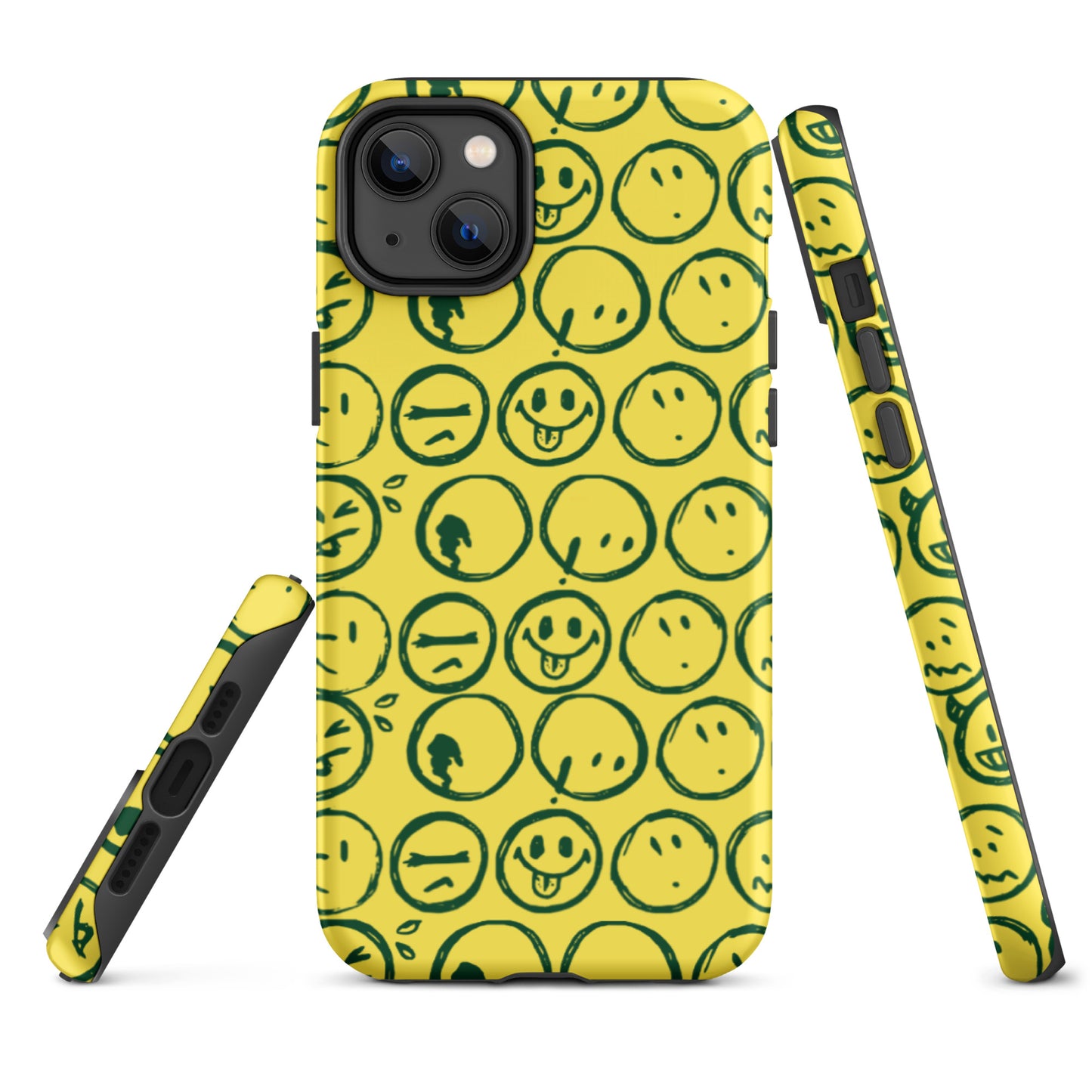 Cur-Moji (FOREST GREEN / Yellow ) Tough iPhone case