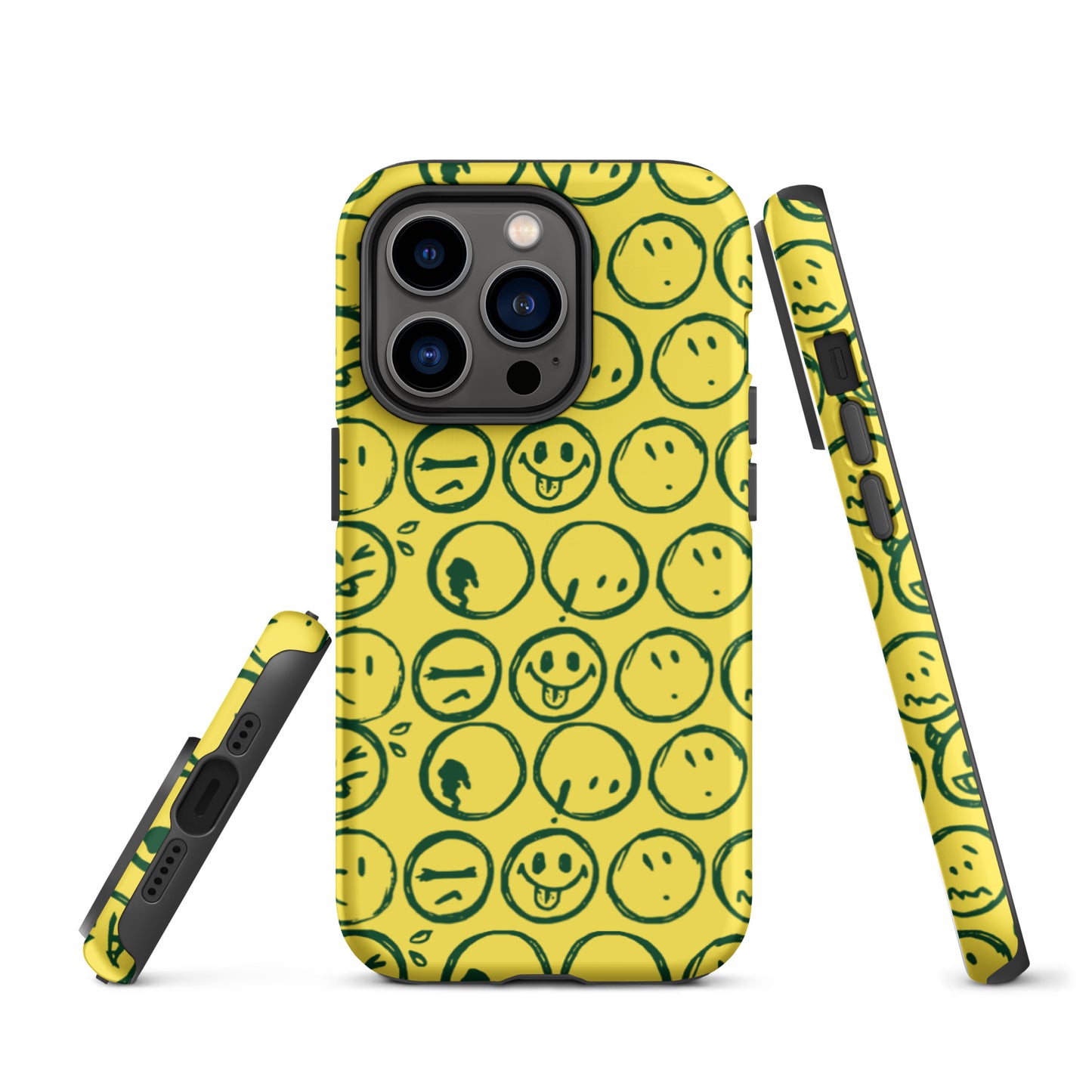 Cur-Moji (FOREST GREEN / Yellow ) Tough iPhone case