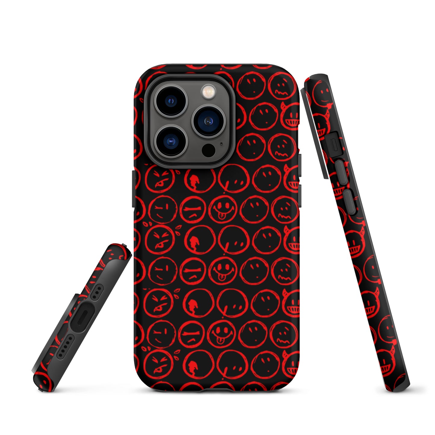 Cur-Moji (BLK/RED) Tough iPhone case